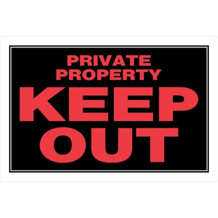 Hillman Private Property Keep Out, Plastic, 8 in x 12 in 839906